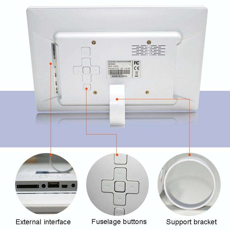 DPF-106 10.1 inch Digital Photo Frame LED Video Advertising Machine, Plug:EU Plug(White)