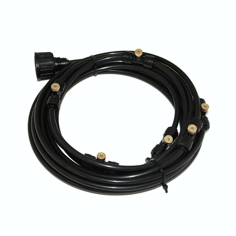 Outdoor Lawn Garden PE Mist Watering Line Misting Cooling System with 6 x Mist Nozzles, Length: 6...