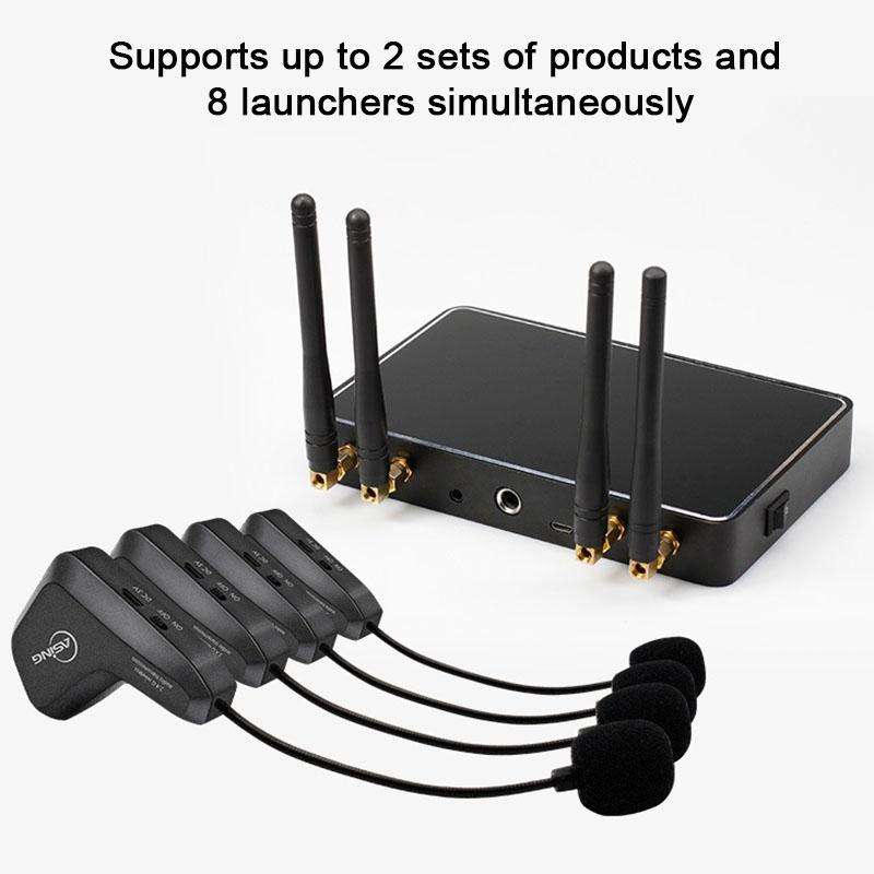 ASiNG WM07 4 x Transmitter + 1 x Receiver Head-mounted Wireless Microphone(Black)