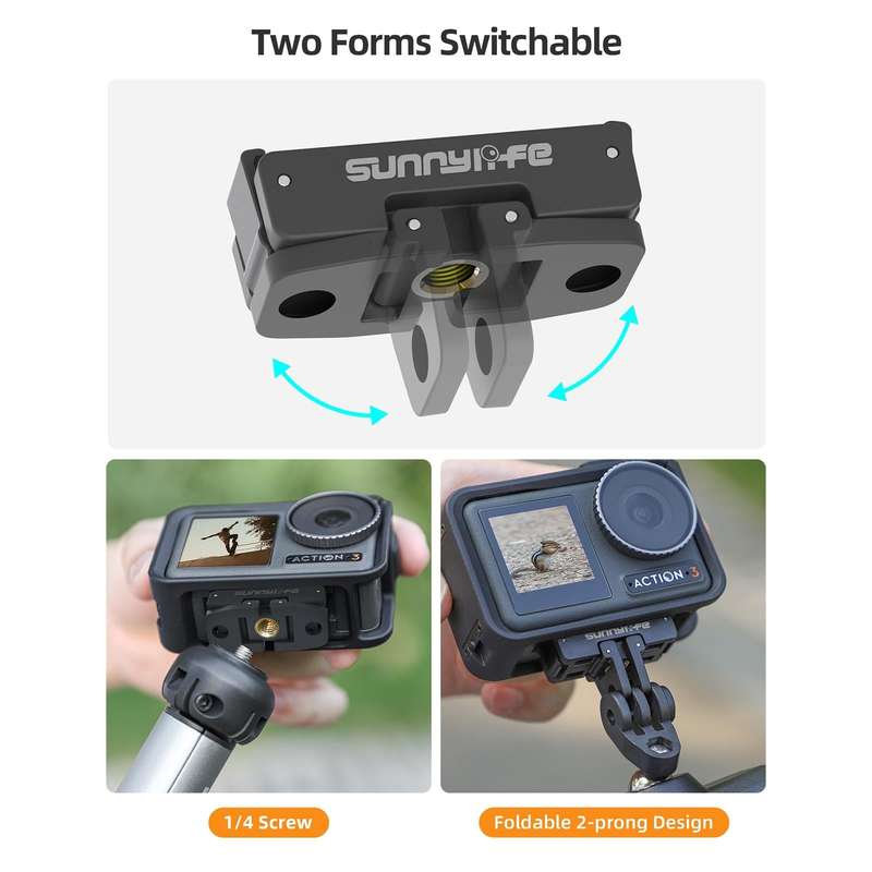 Sunnylife AD691 Magnetic Adapter Mount for DJI Action 2 / Osmo Action 3 / 4 (Black)