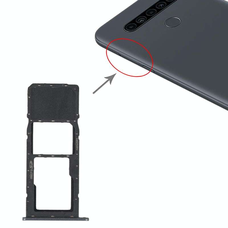 SIM Card Tray + Micro SD Card Tray for LG K41S LMK410EMW LM-K410EMW LM-K410(Silver)