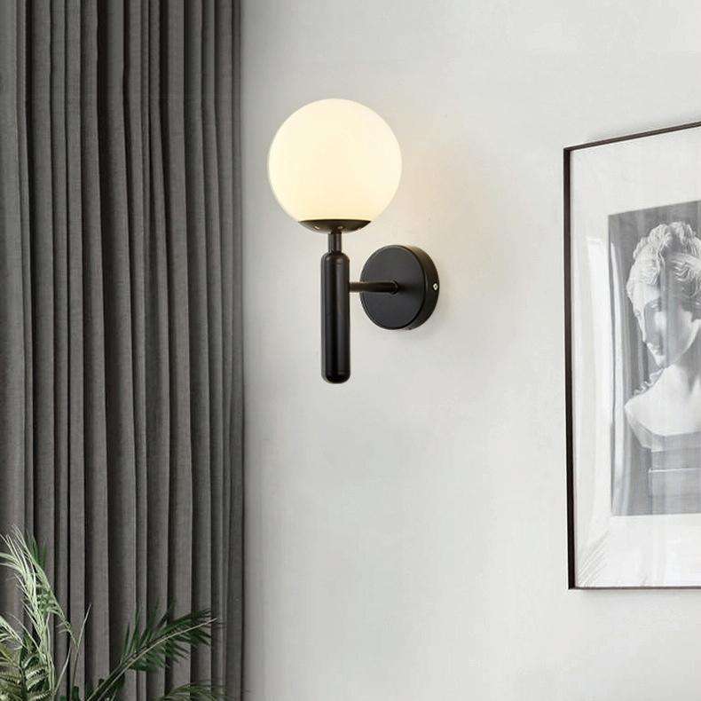 6102 Round Glass LED Wall Light Hotel Bedroom Bedside Living Room, Power source: 5W White Light(C...