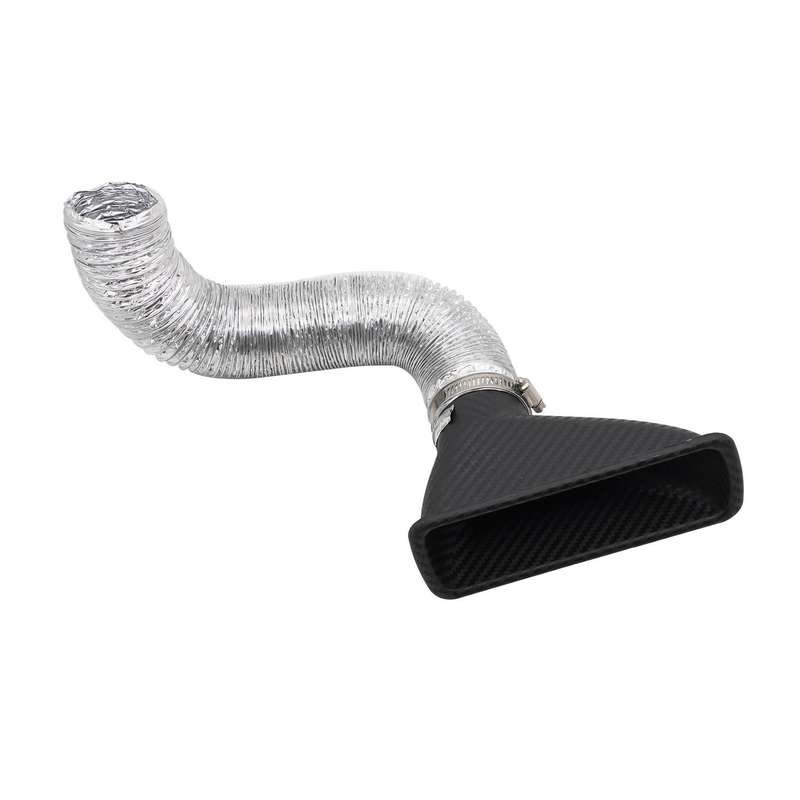 XH-UN099 Carbon Fiber Car Front Bumper Turbo Air Intake Inlet Pipe Air Funnel Kit(Square)