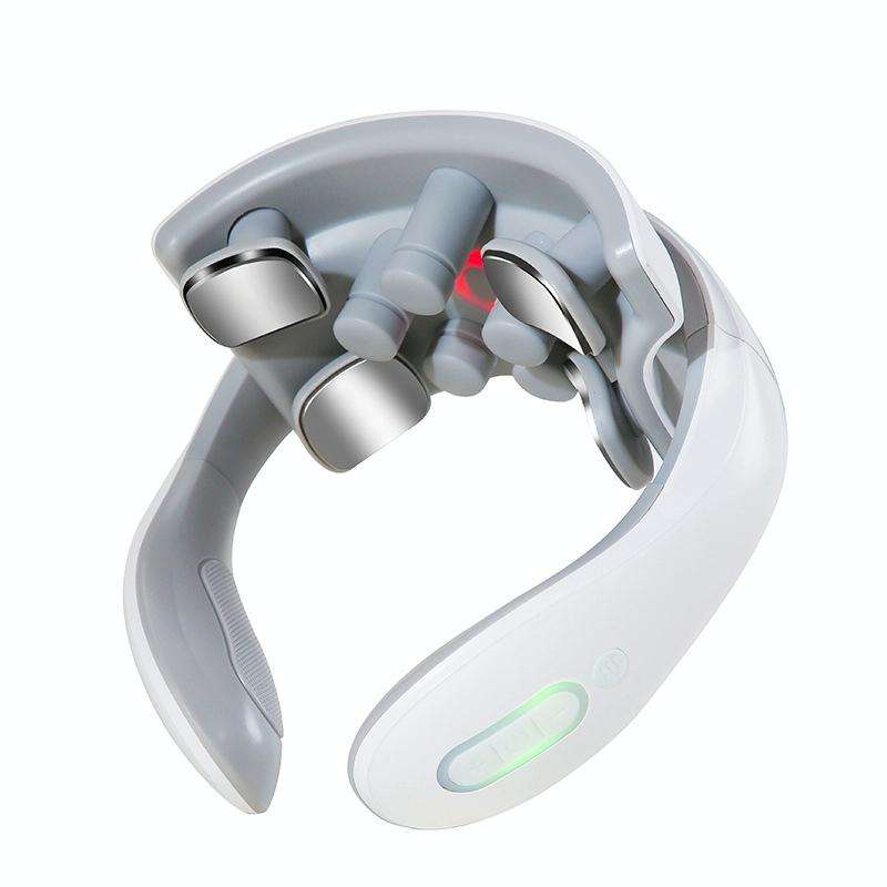 H88 Four Head Neck and Shoulder Massager Vibration Hot compress Physiotherapy Instrument(White)