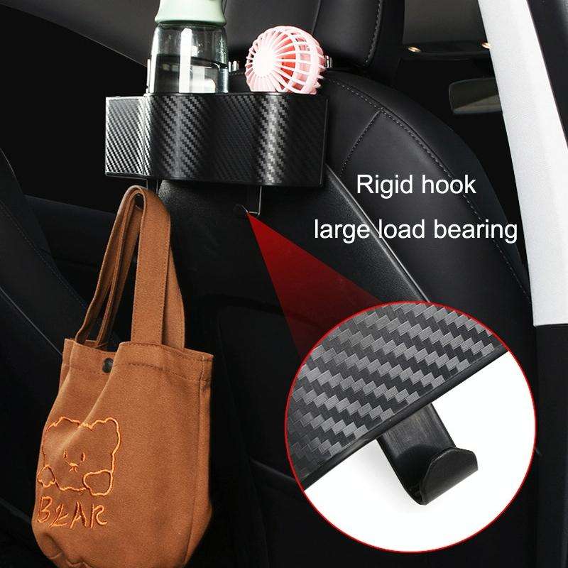 Car Seat Back Storage Box Rear Hanging Cup Holder(Black)