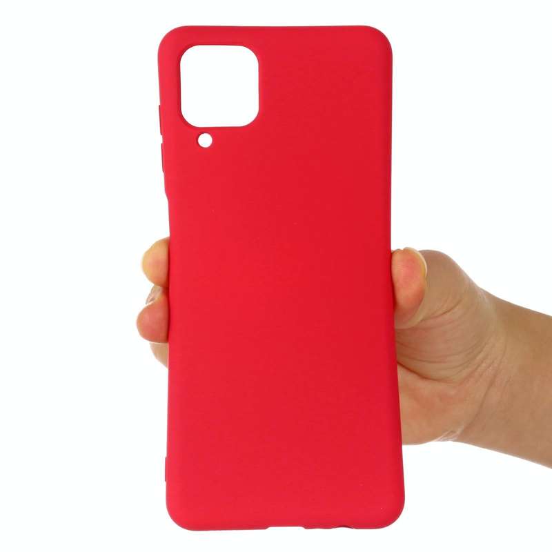 For Samsung Galaxy A12 Pure Color Liquid Silicone Shockproof Full Coverage Case(Red)