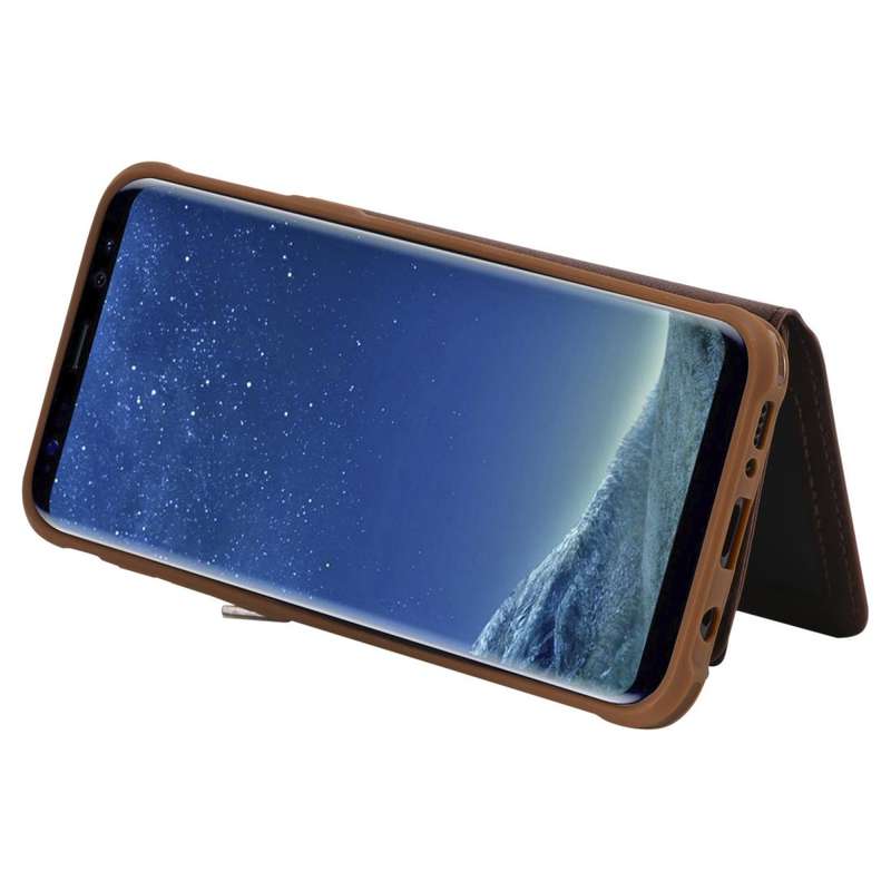 For Galaxy S8 Plus Zipper Shockproof Protective Case with Card Slots & Bracket & Photo Holder & W...