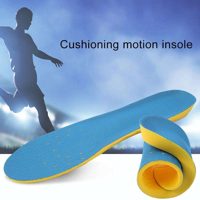 1 Pair PU Breathable Soft Sports Shock-absorbing Insole Sweat-absorbent Foot Pad Elastic Shoe Ins...