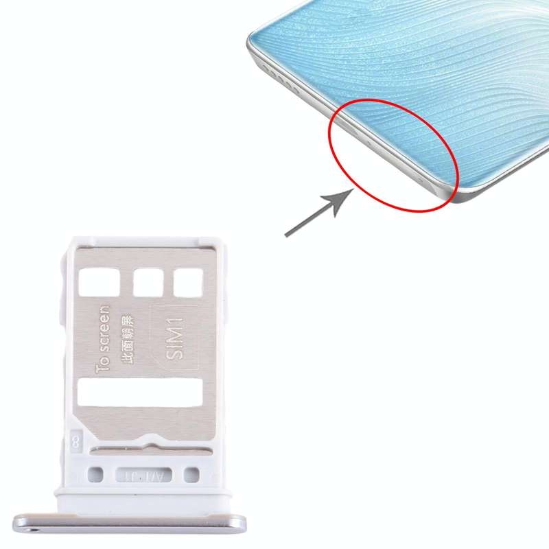 For Honor 80 Pro Flat SIM + SIM Card Tray (Silver)