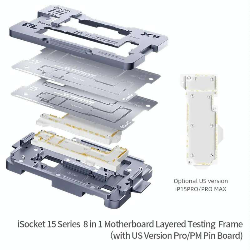 QianLi iSocket Series 8 in 1 Motherboard Layered Test Stand For iPhone 15 Series