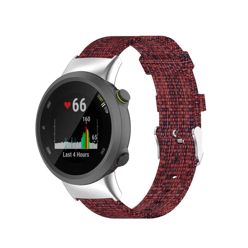 For Garmin Forerunner 45 / 45S / Swim 2 Universal Nylon Canvas Watch Band(Wine Red)