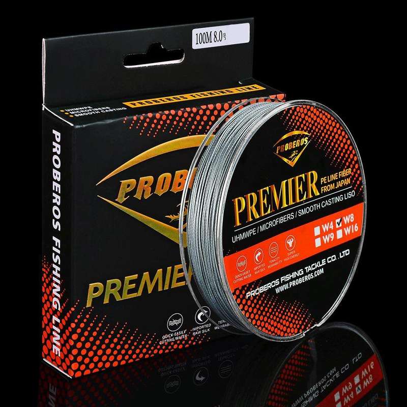 PROBEROS 8 Edited 100M Majestic Horse Fish Line, Line number: 0.8 / 10LB(Grey)
