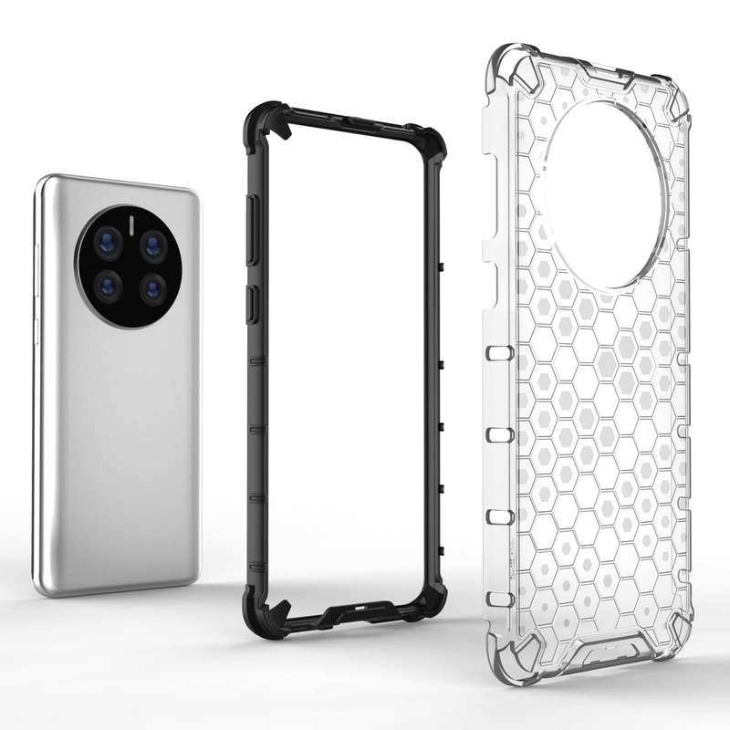 For Huawei Mate 50 Pro Shockproof Honeycomb PC + TPU Phone Case(White)