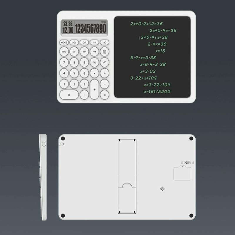 Office Calculator LCD Handwriting Board With Stand(White)