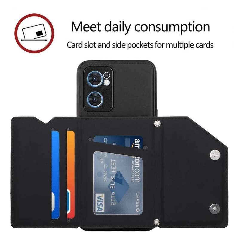 For OPPO Reno7 5G Skin Feel PU + TPU + PC Phone Case(Black)