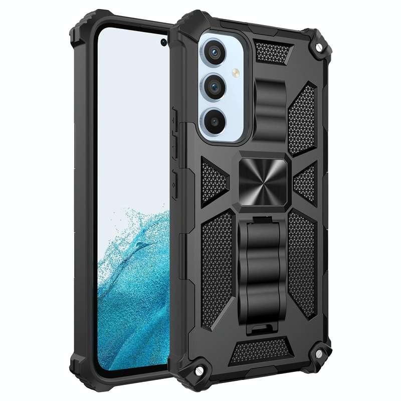 For Samsung Galaxy A54 5G Armor Shockproof TPU + PC Magnetic Protective Phone Case with Holder(Bl...