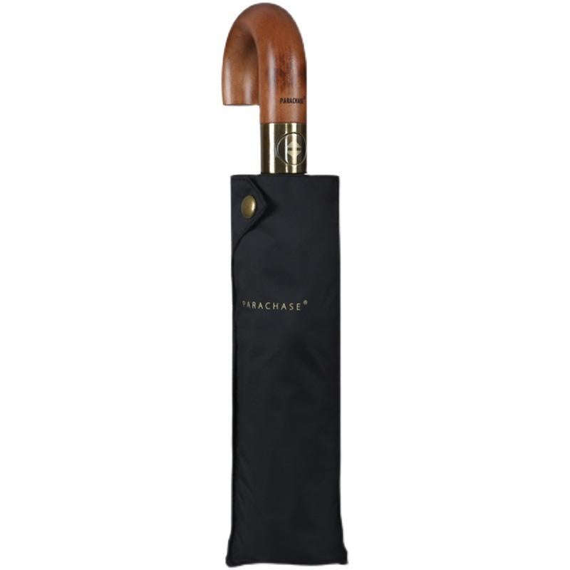 PARACHASE Large Ruggedized Shrink Retro Wind-Resistant Folding Umbrella(Blue)