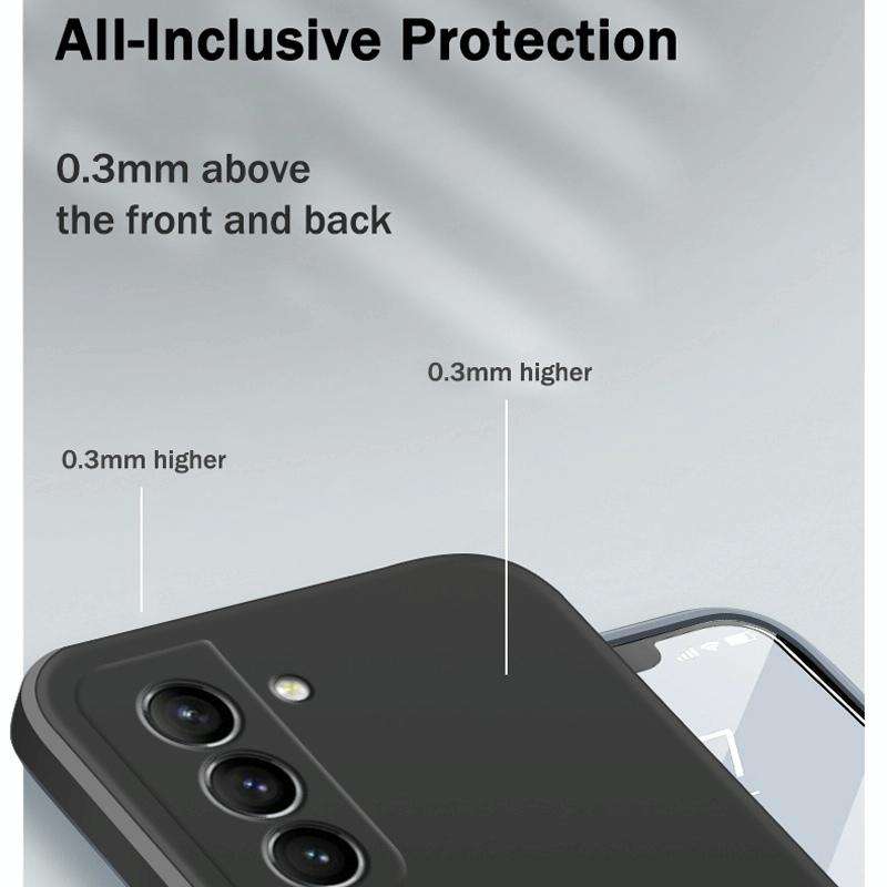 For Samsung Galaxy S21 5G Solid Color Imitation Liquid Silicone Straight Edge Dropproof Full Cove...