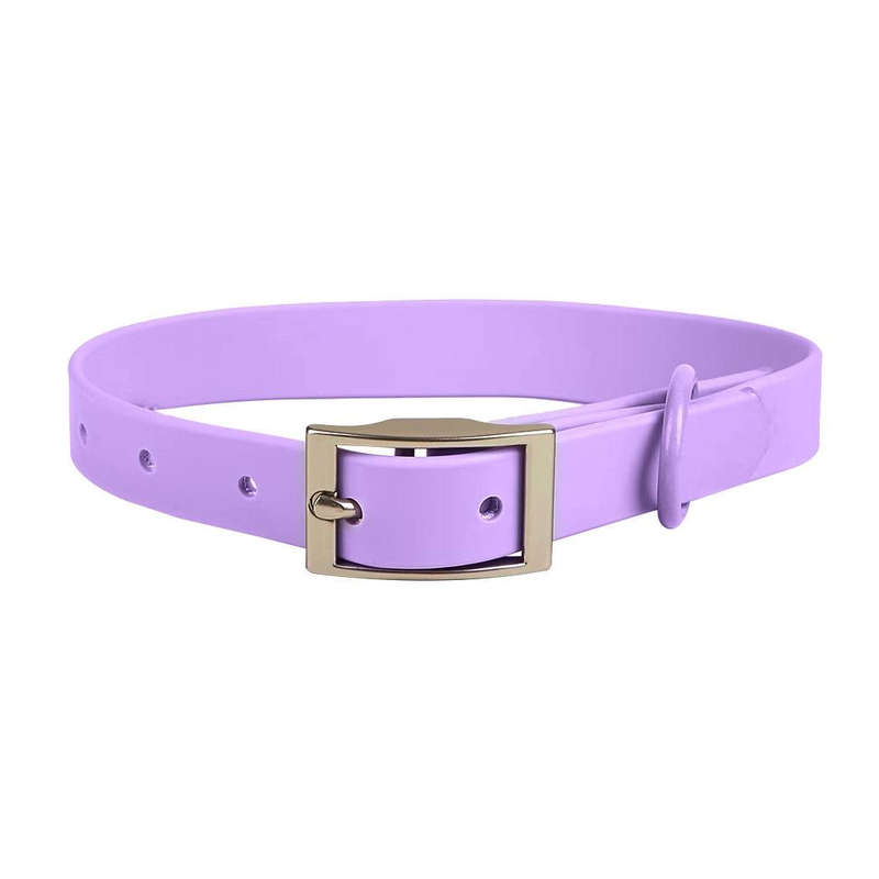 PVC Pet Loop Horsarine Dog Collar, Size: L(Purple)