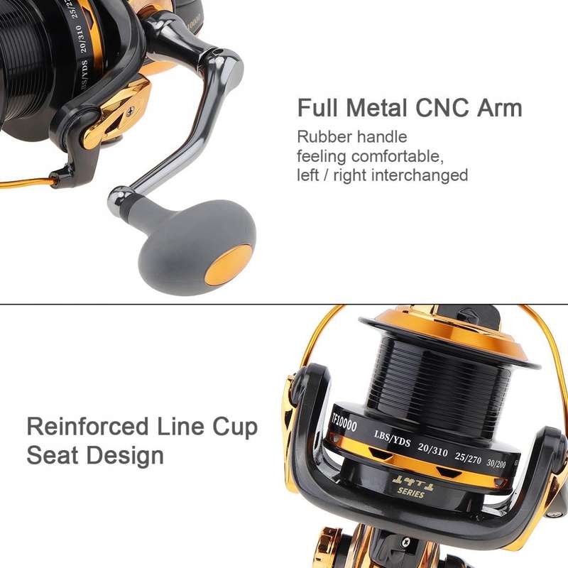 TF9000 Long-distance Casting Reel Large Gapless Sea Rod Fishing Reel Spinning Reel