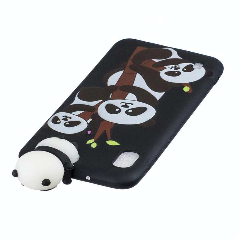 For Galaxy A10 Shockproof Cartoon TPU Protective Case(Three Pandas)