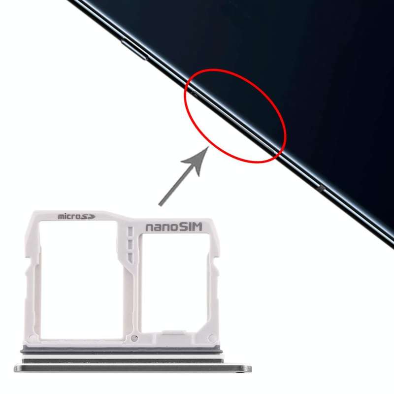 SIM Card Tray + Micro SD Card Tray for LG V40 ThinQ (Silver)
