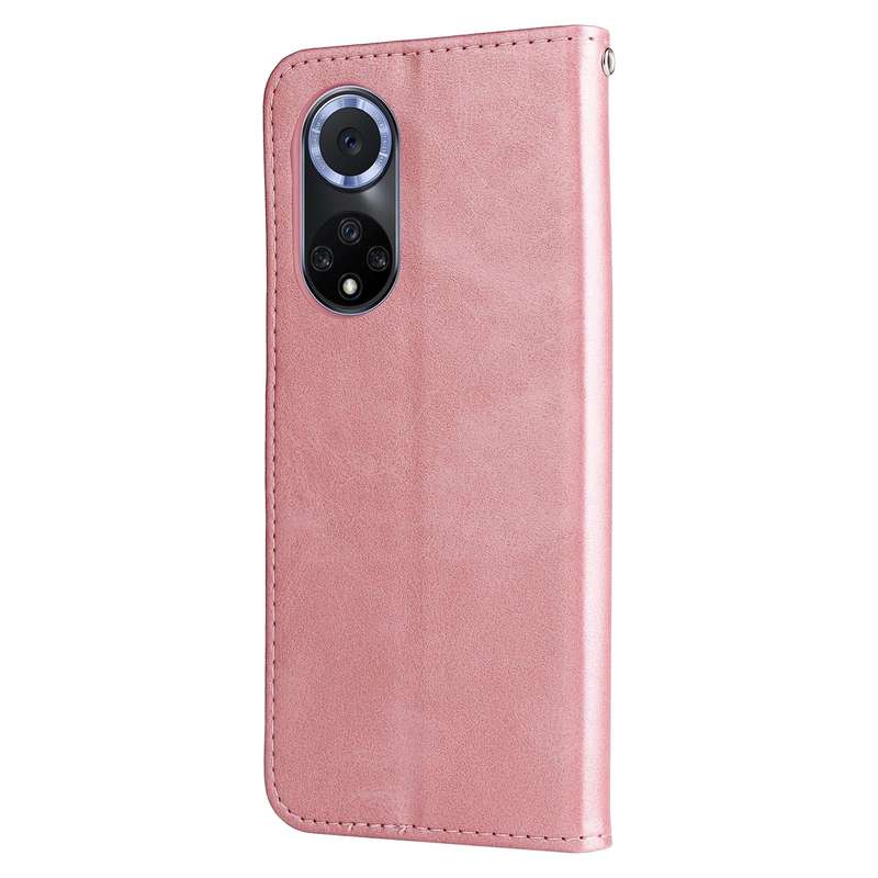 For Huawei nova 9 / Honor 50 5G Calf Texture Zipper Horizontal Flip Leather Phone Case(Rose Gold)