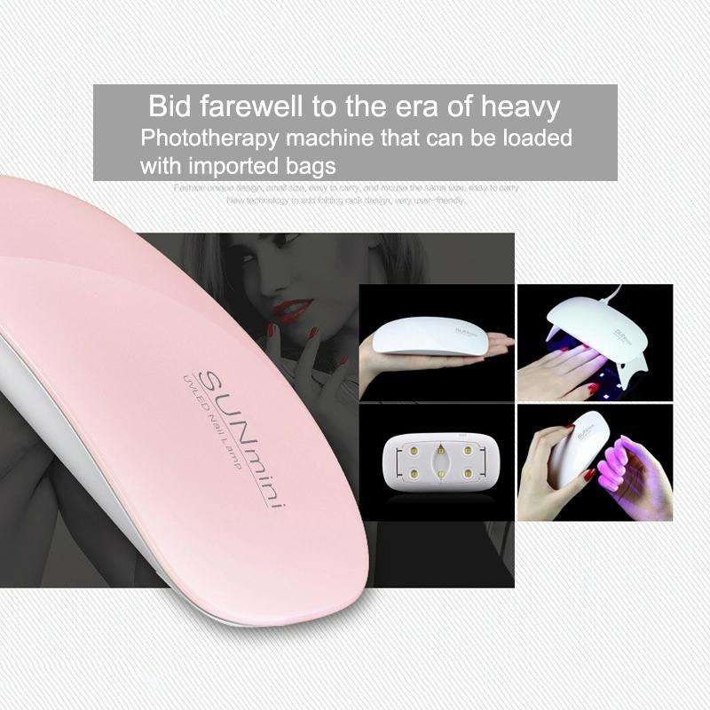 SUN mini 2 6W UV + LED USB Nail Lamp Fingernail Gel Curing Dryer(White)