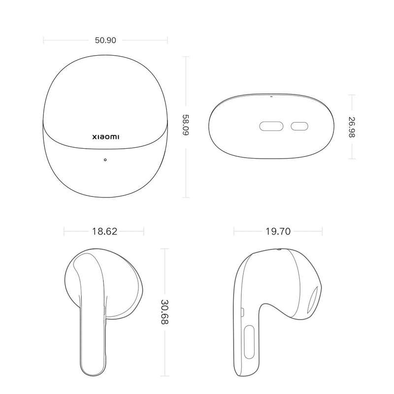 Original Xiaomi Buds 4 Wireless Bluetooth 5.3 3 Mic Active Noise Reduction Earphone(Green)