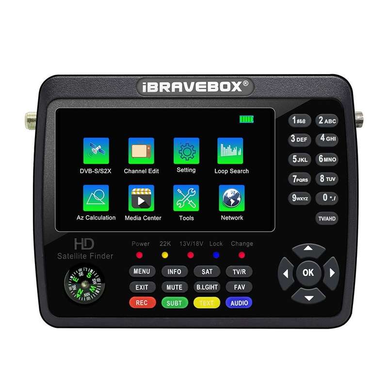 iBRAVEBOX V10 Finder Max+ 4.3 inch Display Digital Satellite Meter Signal Finder, Support DVB-S/S...