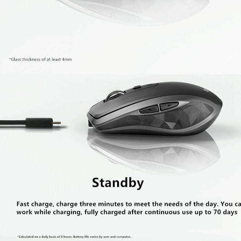 Logitech MX Anywhere 2S 4000DPI Bluetooth + Unifying Dual-mode Rechargeable Symmetrical Design Wi...