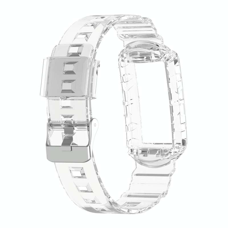 For Fitbit Charge 5 Silicone One Body Armor Watch Band(Transparent)