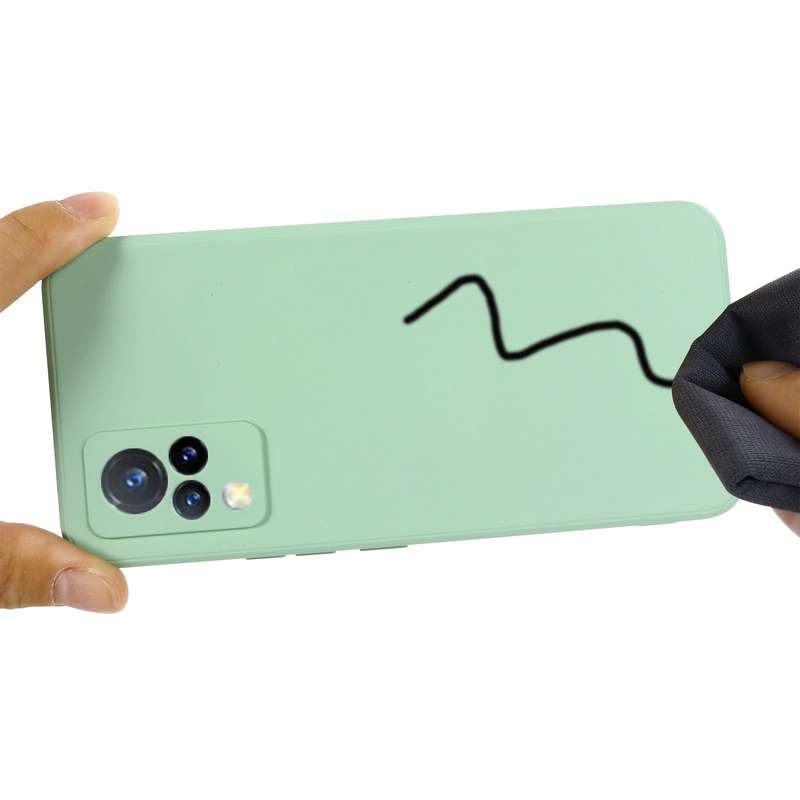 For vivo V21 5G / 4G Solid Color Liquid Silicone Shockproof Full Coverage Protective Case(Green)