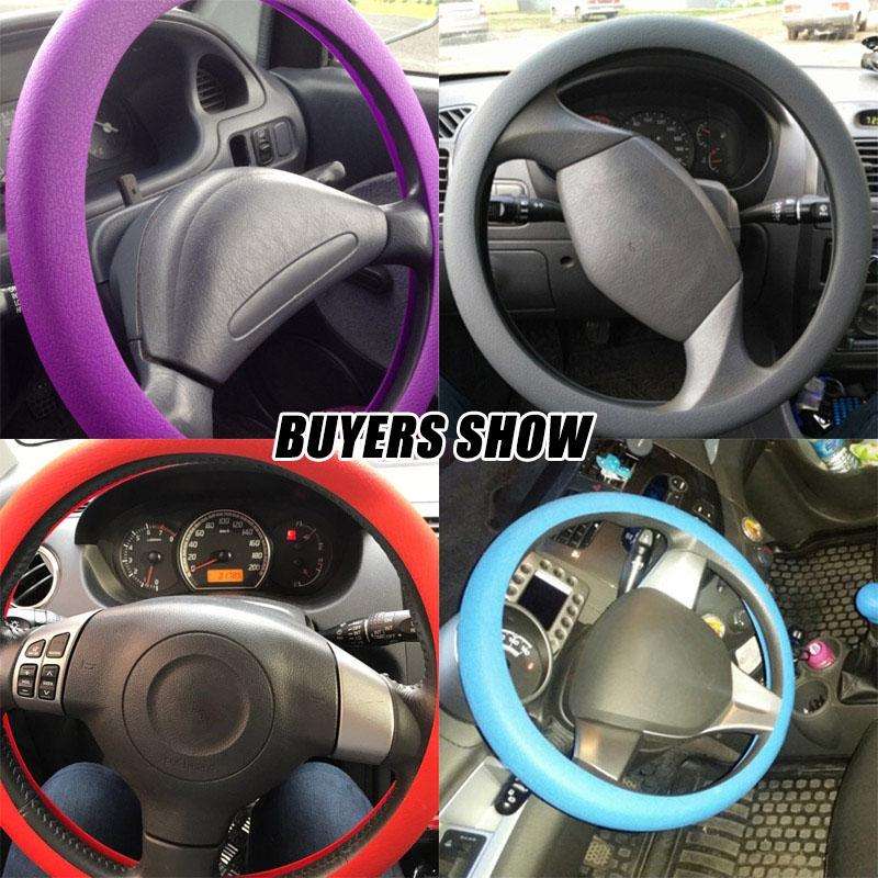 Silicone Rubber Car Steering Wheel Cover, Outside Diameter: 36cm(Blue)