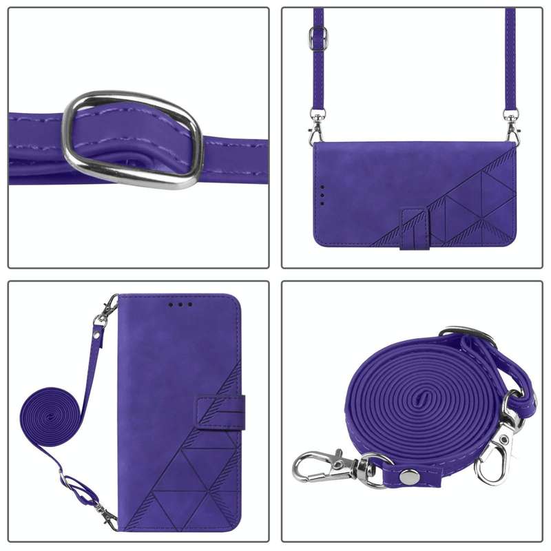 For OPPO Reno7 5G / Find X5 Lite Crossbody 3D Embossed Flip Leather Phone Case(Purple)