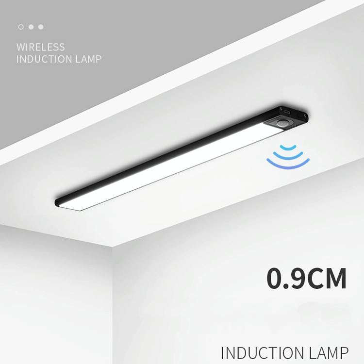 Intelligent Automatic Human Body Induction Wireless LED Lamp 40cm(Black + Warm Light)