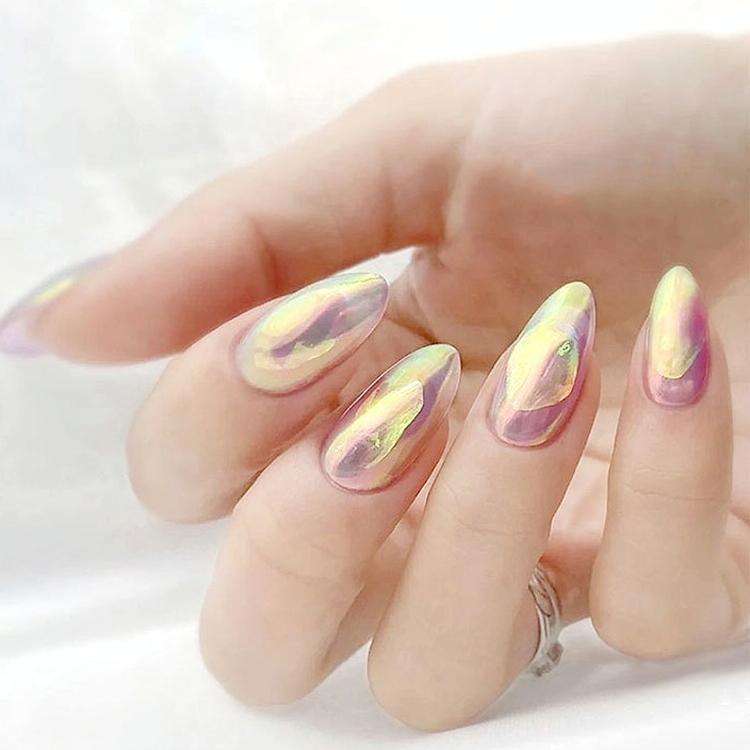 Ice Cube Nail Art Accessories Nail Art Aurora Colorful Cellophane, Specification type: 5cm x 100M...