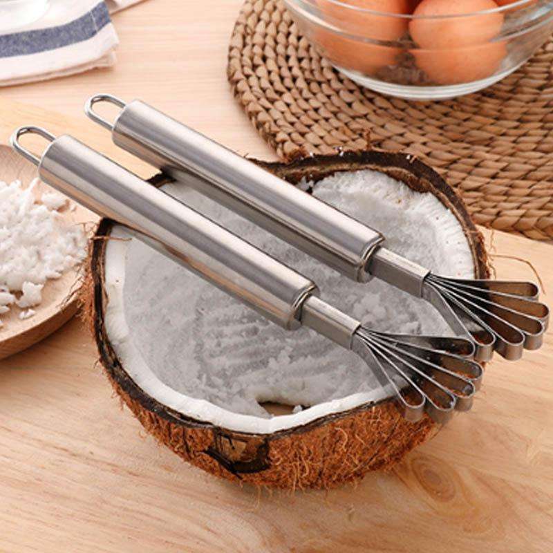 Stainless Steel Copra Planer All Steel Handle Coconut Planing Fish Scale Planer Seeder(Silver)
