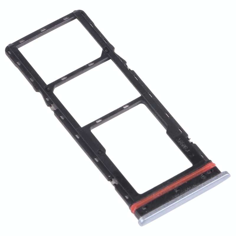 For infinix Hot 8 Lite X650 SIM Card Tray + SIM Card Tray + Micro SD Card Tray (Grey)