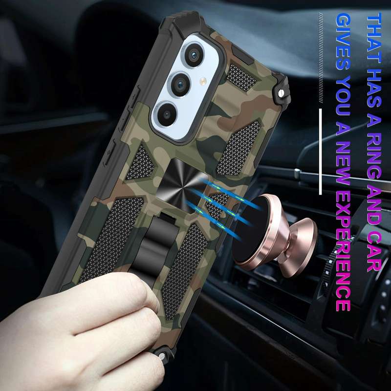 For Samsung Galaxy A54 5G Camouflage Armor Shockproof TPU + PC Magnetic Protective Phone Case wit...