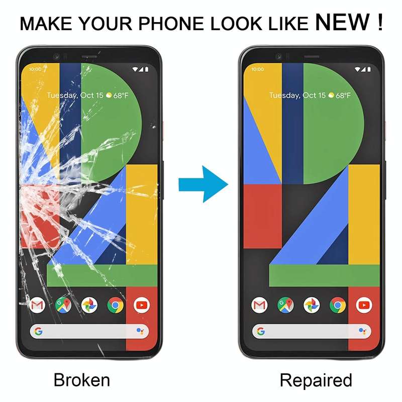 For Google Pixel 4XL Front Screen Outer Glass Lens with OCA Optically Clear Adhesive