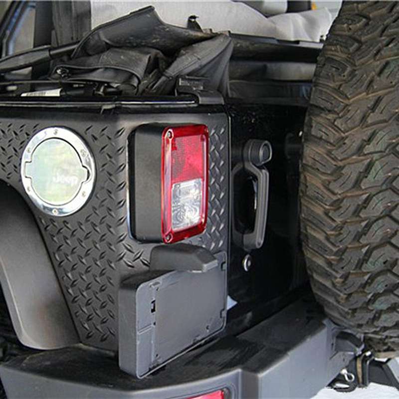 Car Tail Rear License Plate Frame Number Holder Mounting Bracket with Light for Jeep Wrangler JK ...