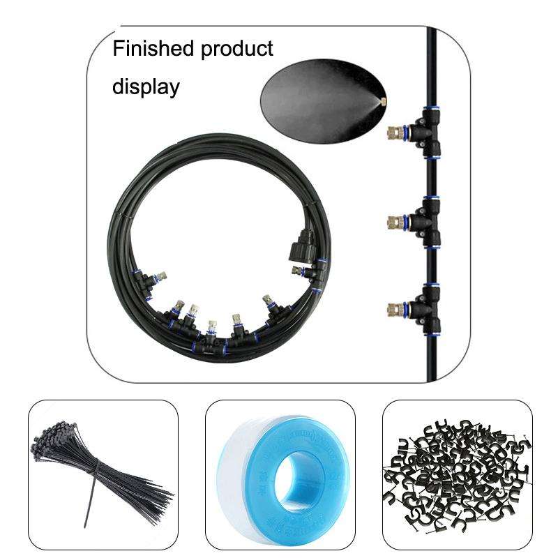 Low Pressure Spray DIY Kit Outdoor Cooling Atomization System, Specification: 6m 6 Heads(Black)