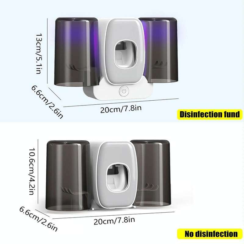 Couple Wall Mounted Toothbrush Holder Automatic Squeeze Toothpaste Device,Spec: Disinfection Type...