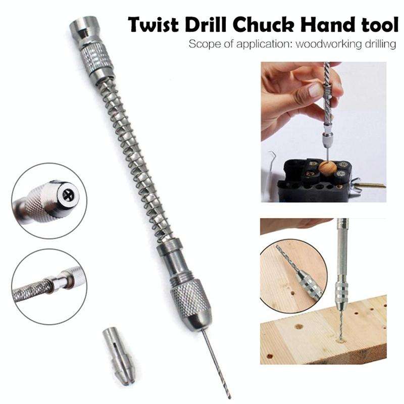HIAIM Punch Semi-automatic Twist Drill Hand Drill Set, Specification:Hand Drills +0.3-1.6 Bits 20...