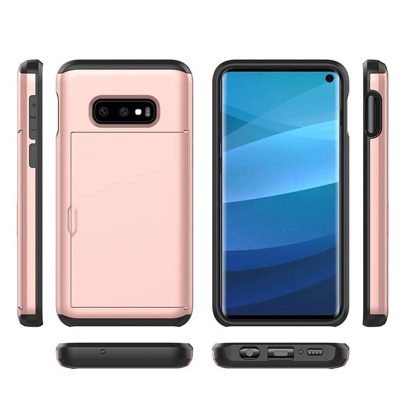 Shockproof Rugged Armor Protective Case for Galaxy S10e, with Card Slot(Grey)