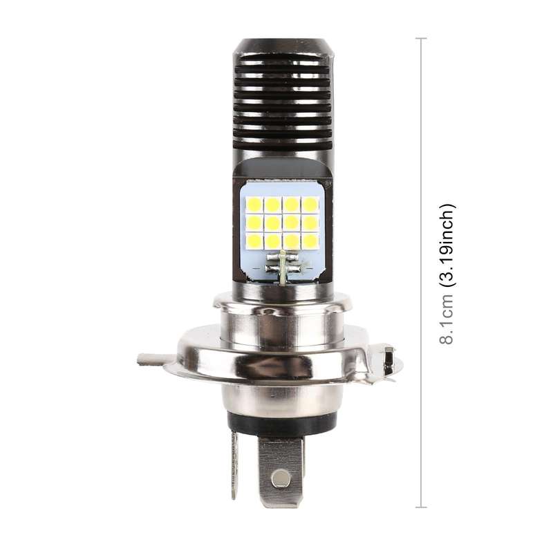 H4 DC12V / 7.4W Motorcycle LED Headlight with 24LEDs SMD-3030 Lamp Beads (White Light)