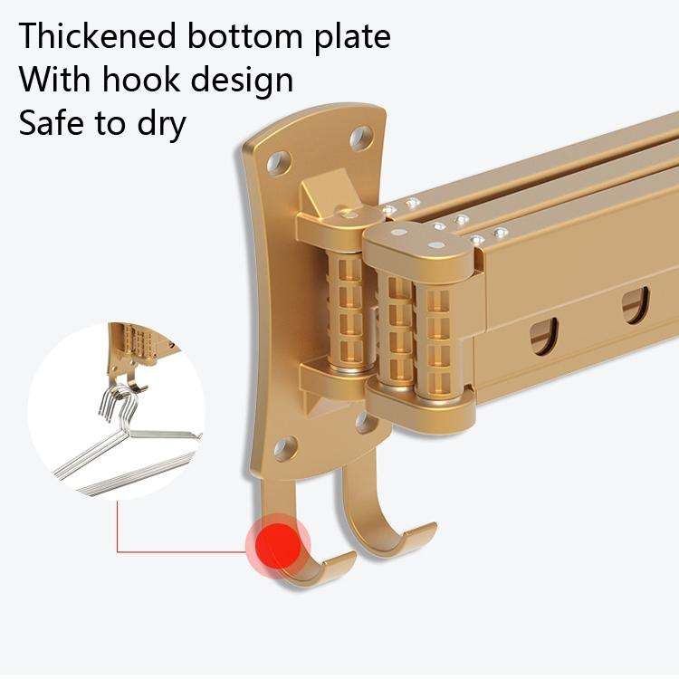 Clothes Rack Folding Telescopic Balcony Drying Rack Indoor Household Wall-Mounted Clothes Rail, C...