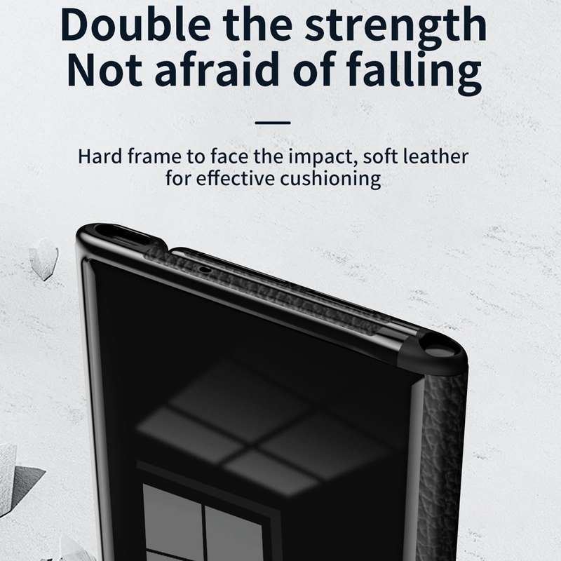 For Huawei Mate Xs 2 Side Frame Stick Leather Magnetic Phone Case(Cross Texture Black)
