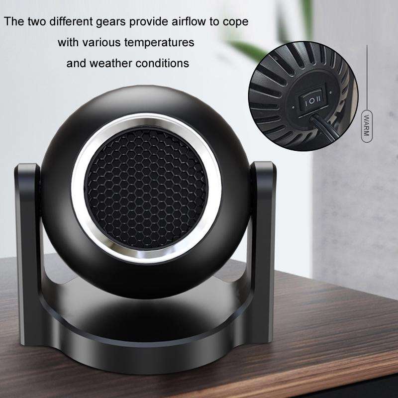 12V Winter Car-mounted Fast-heating Air Heater Window Glass Defogging Heater(Black)